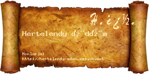 Hertelendy Ádám névjegykártya
